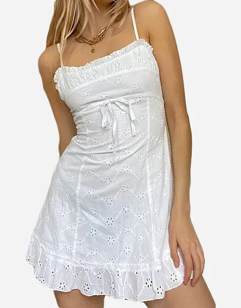 Y2K White Dress