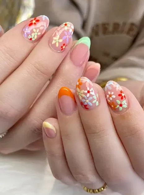 Y2K Flower Nails