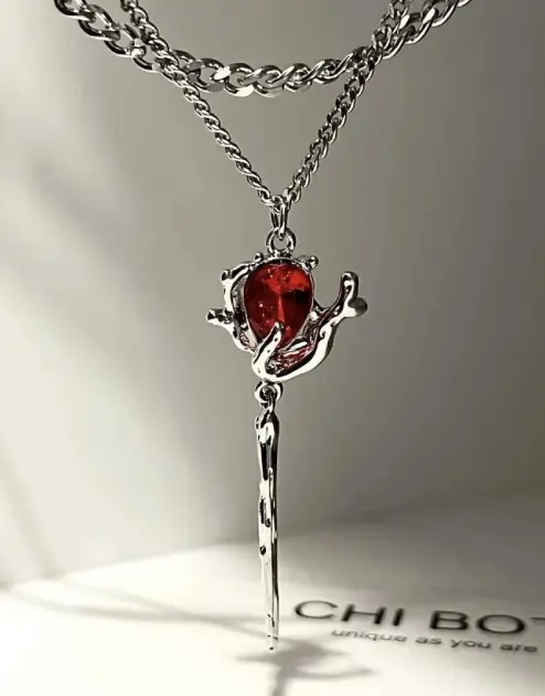 Red Y2K Necklace