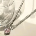 Y2K Pink Heart Necklace