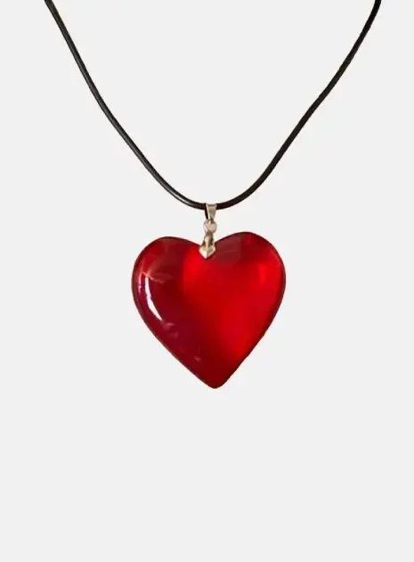 Y2K Red Heart Necklace
