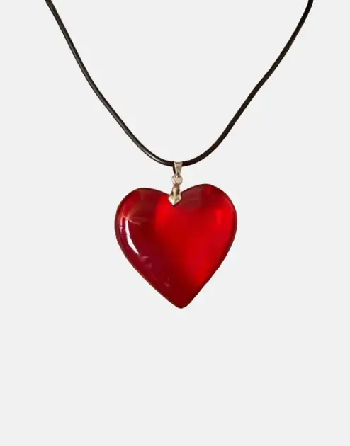 Y2K Red Heart Necklace